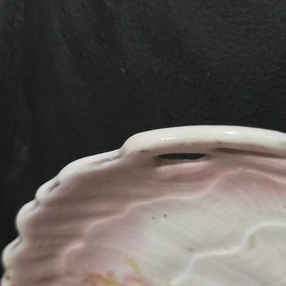 Decorative Vintage Ceramic Plate With Floral Design & Scalloped Edges - Picture 6 of 8